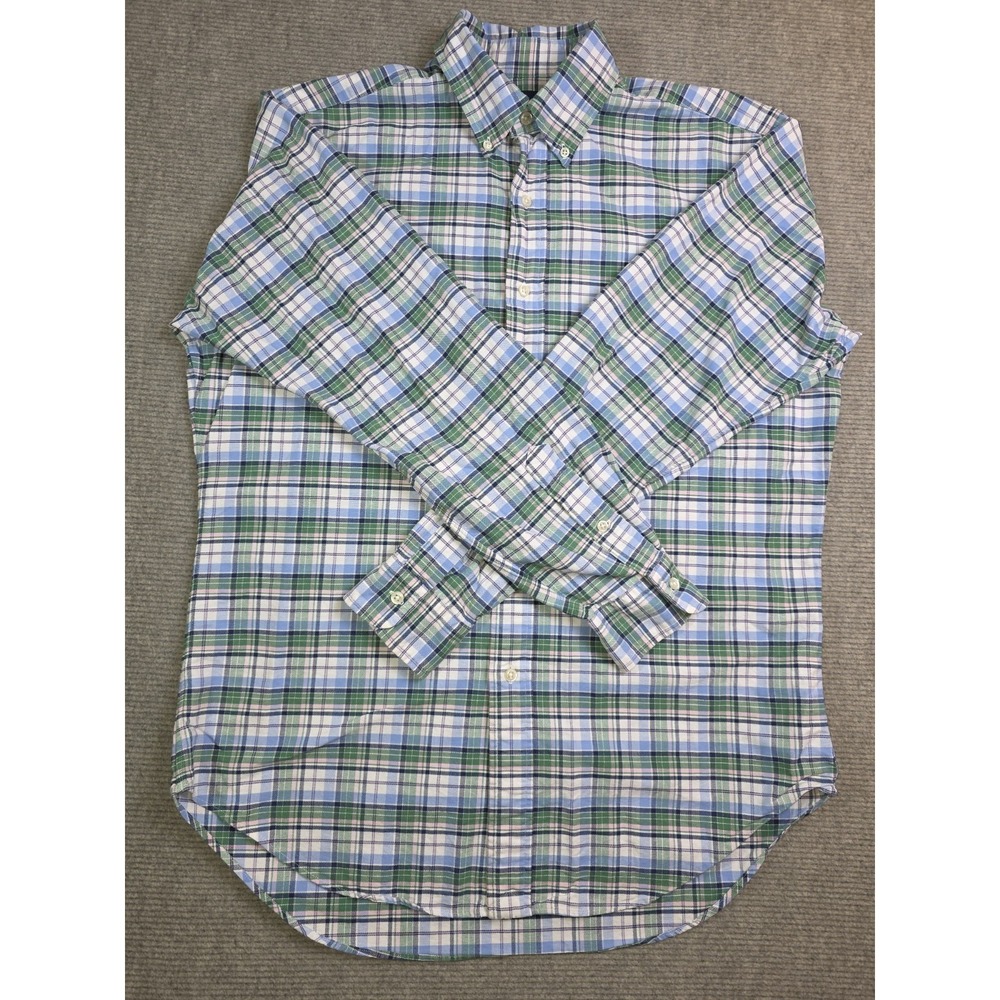 Polo Ralph Lauren Classic Fit Button Down Long Sleeve Cotton Plaid Shirt Mens M